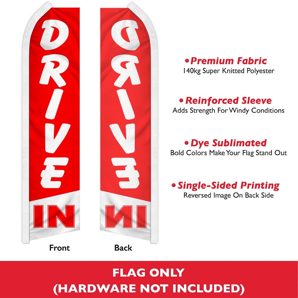 Drive In Swooper Flutter Feather Advertising Welcome Auto Dealership Banner Flag