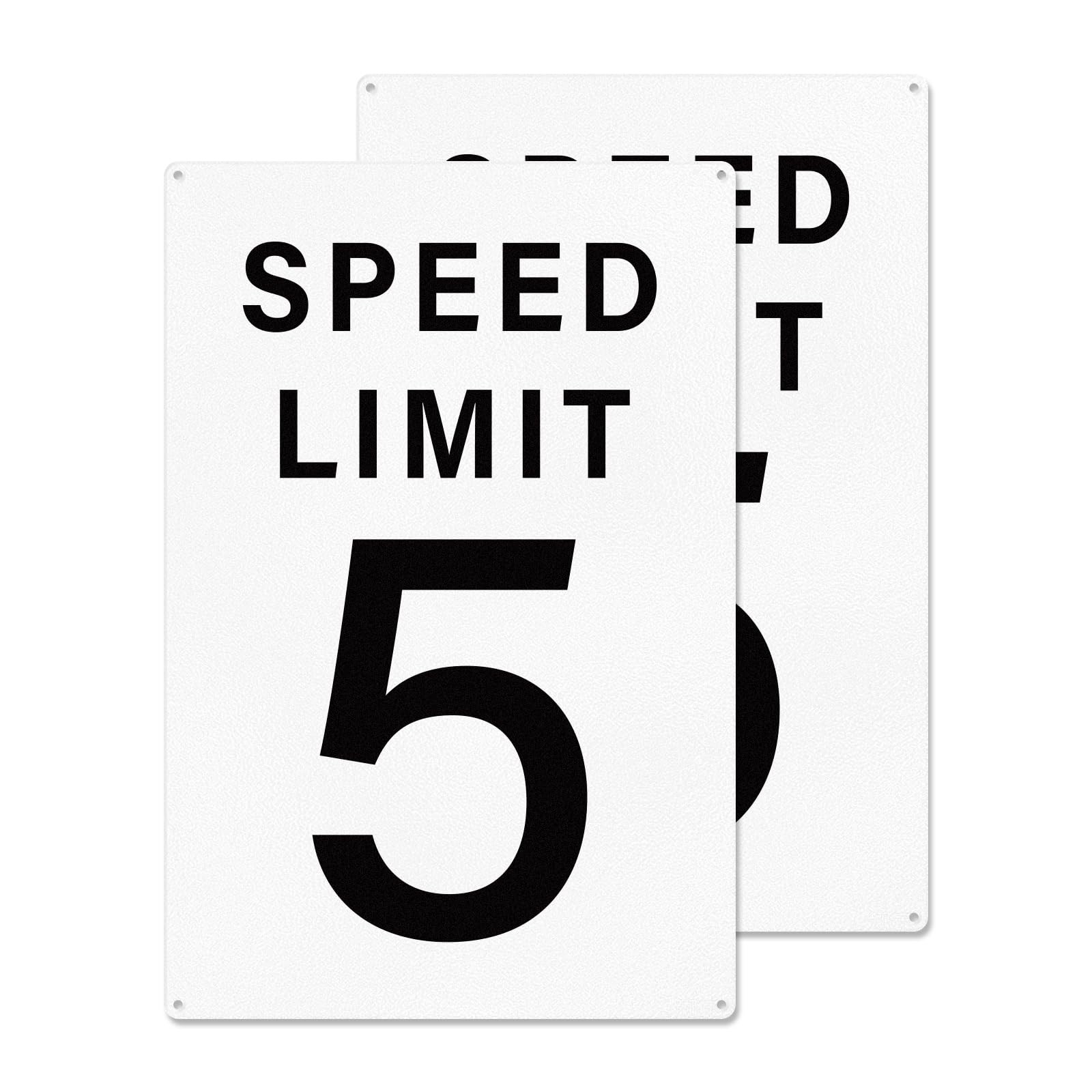 2 PCS 5 MPH Speed Limit Sign 18×12 Inch Reflective Aluminum Weather Resistant