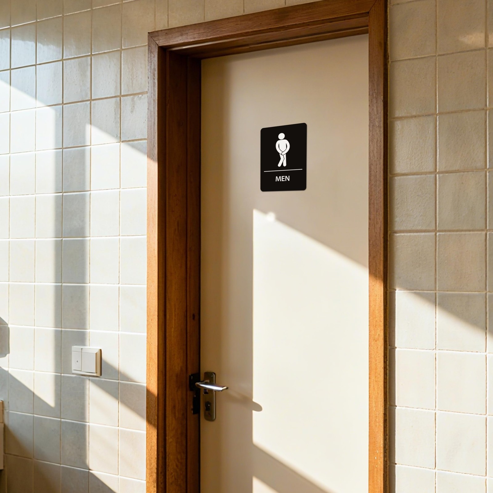 2 PCS Men and Women Restroom Signs for Home and Business, Self-adhesive Water…