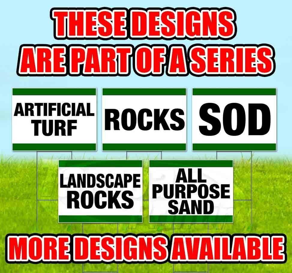 ARTIFICIAL GRASS 18×24 Yard Sign WITH STAKE Corrugated Bandit BUSINESS LANDSCAPE