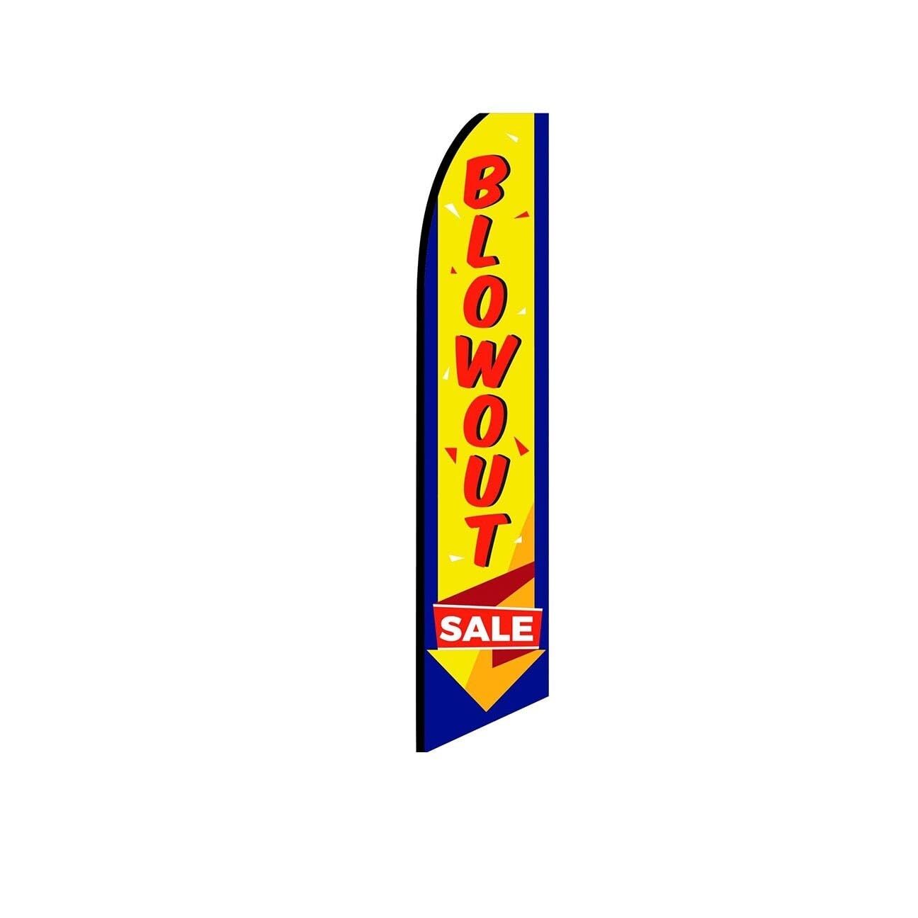 Blowout Sale Yellow Swooper Flutter Feather Flag | 3ft W x 11.5ft Tall