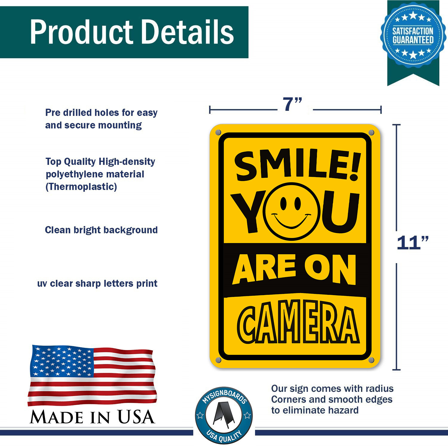 Smile You’re On Camera Sign Home Security Waterproof UV protected CCTV Signs NEW