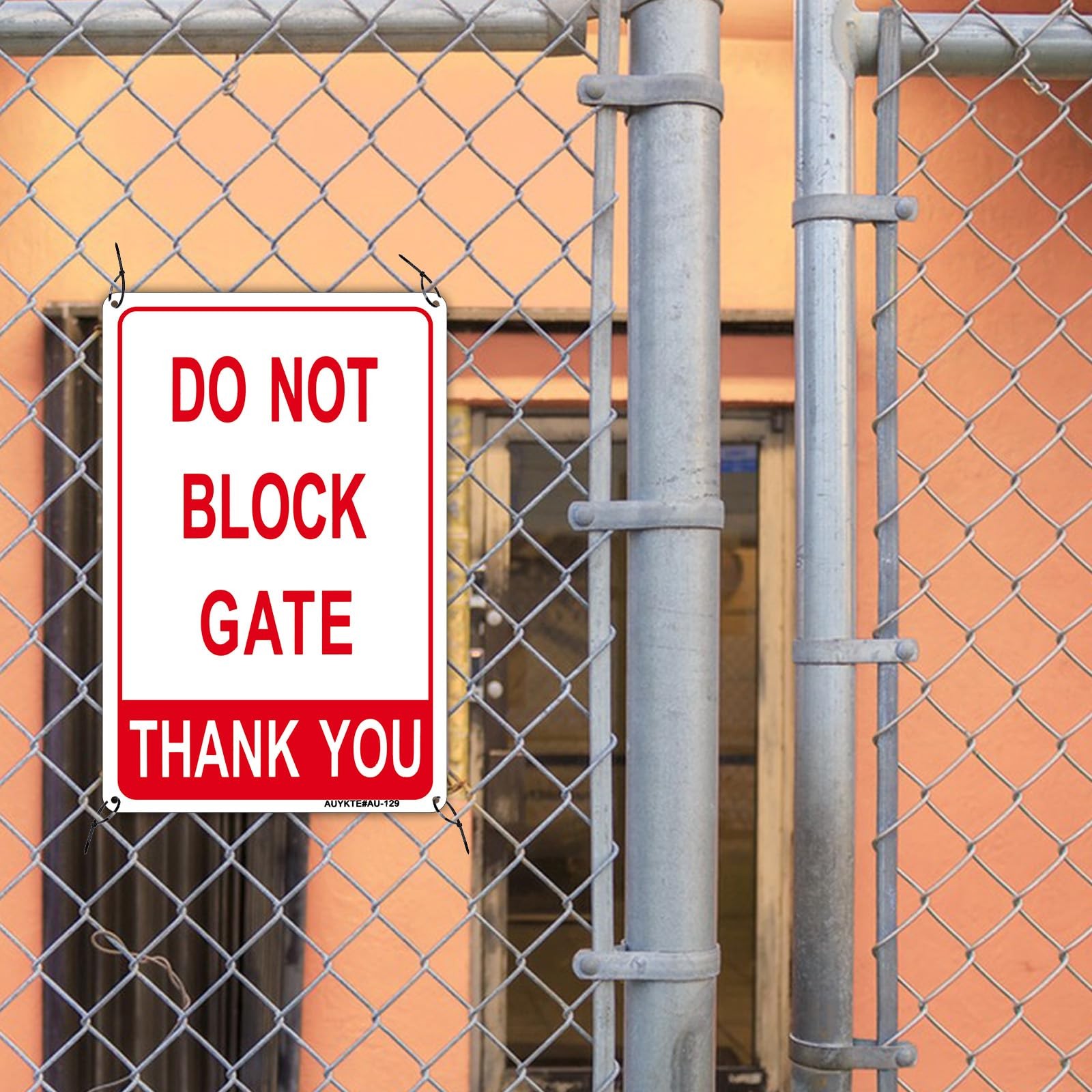 2 Pack 12×8 Do Not Block Gate Sign, .40 Rust Free Aluminum, Reflective