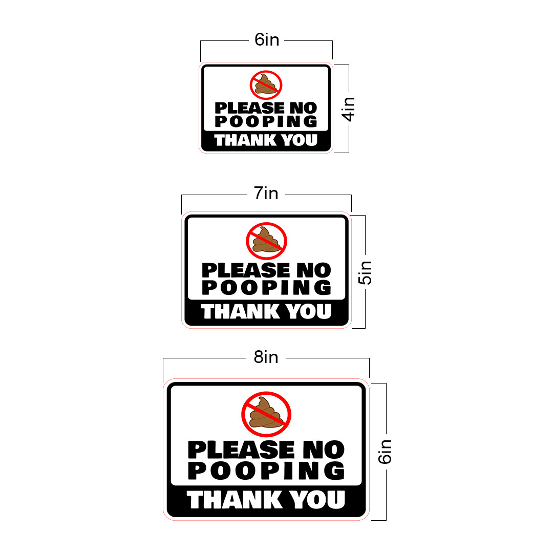Classic Framed Plus Please No Pooping Thank You Wall or Door Sign