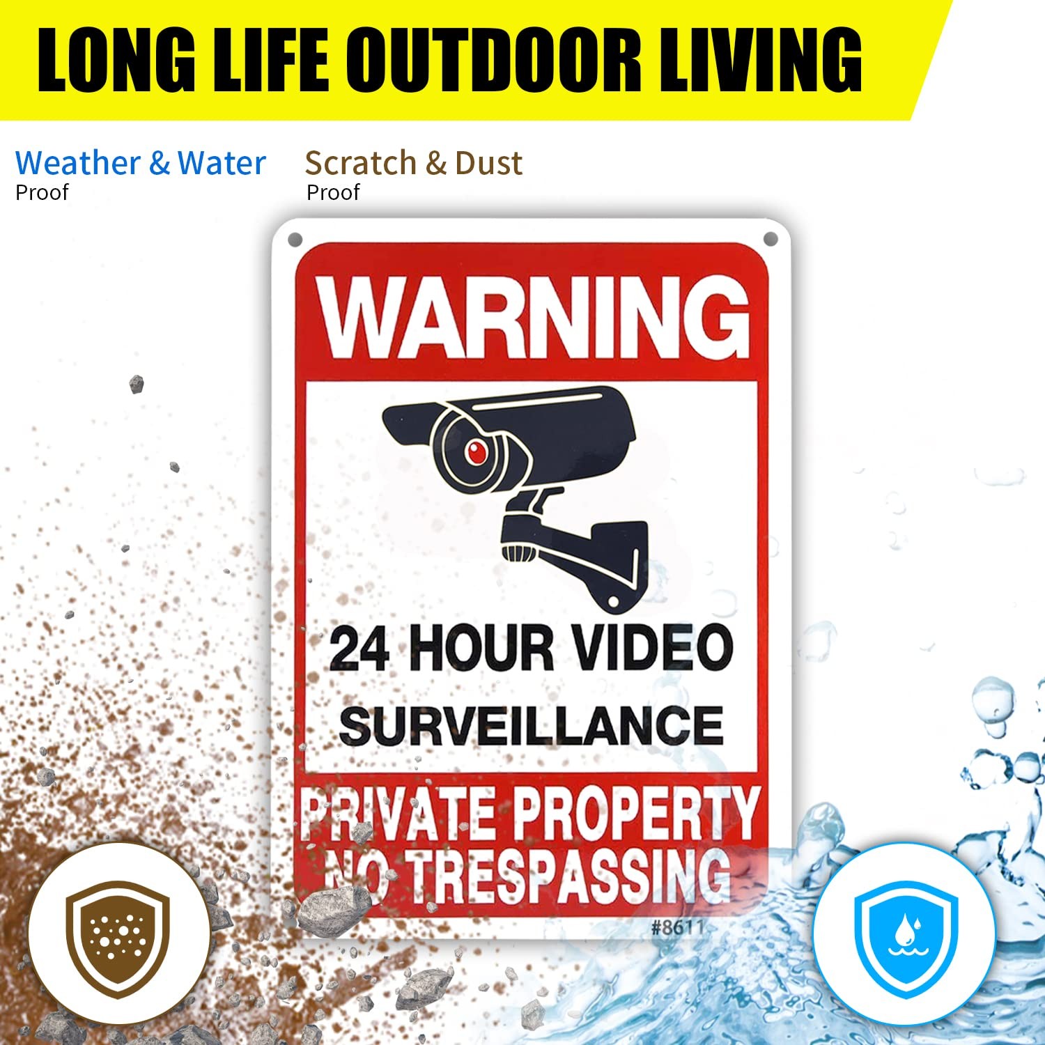 4Pack No Trespassing Signs Private Property, 10×7 Inch Heavy Duty RustFree Al…