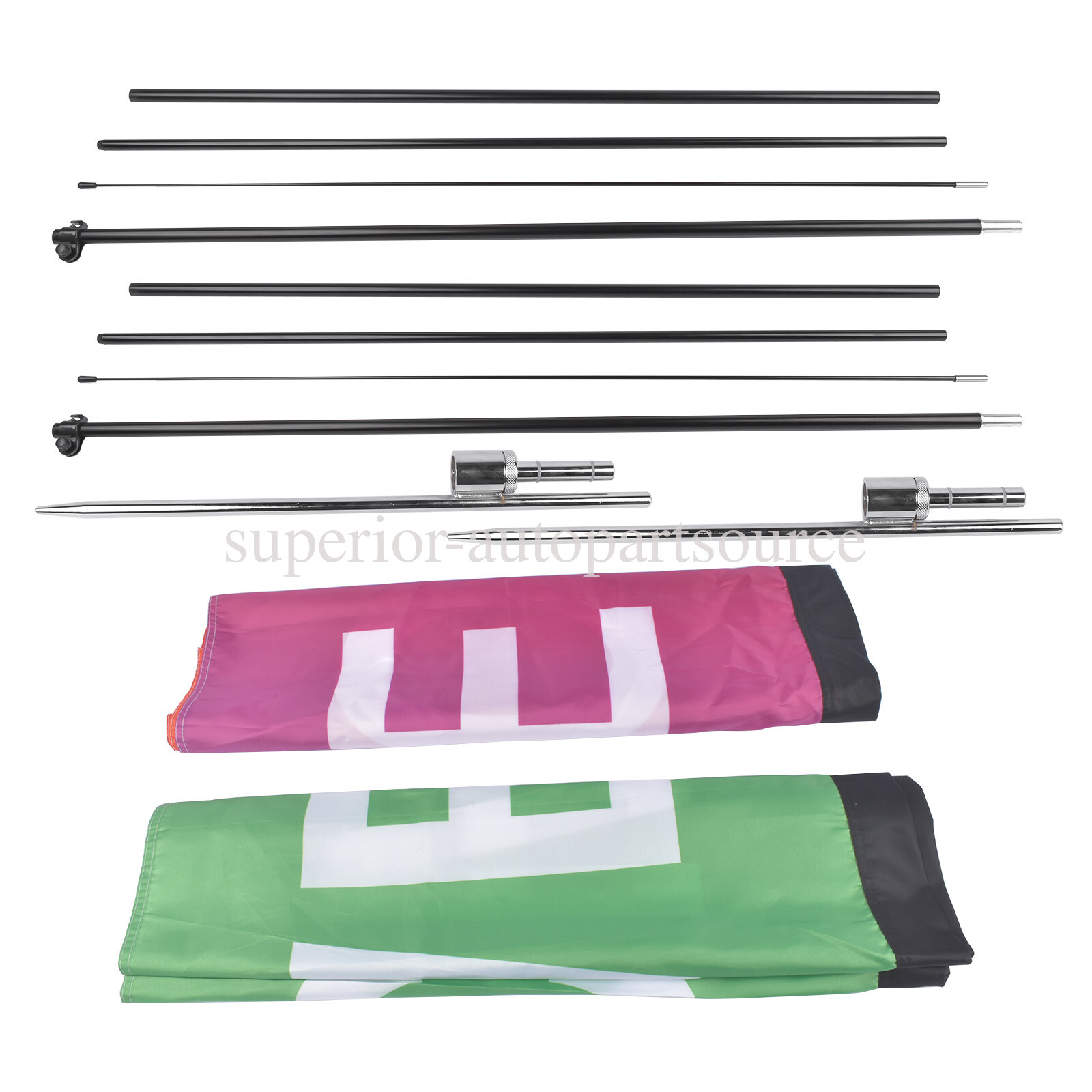 Open Feather Flags w/Pole Kit Durable Stretch Fabric Flag Portable &Convenient