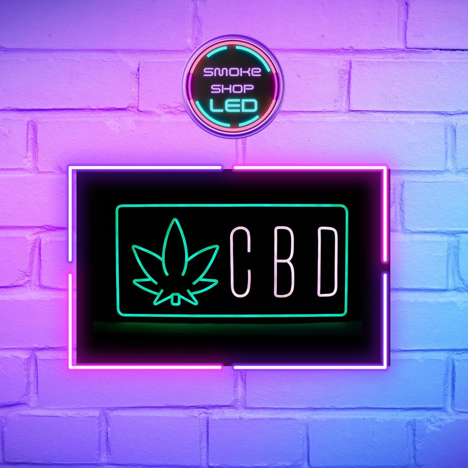 Bright CBD LED Sign with Leaf Icon – Attract More Customers!