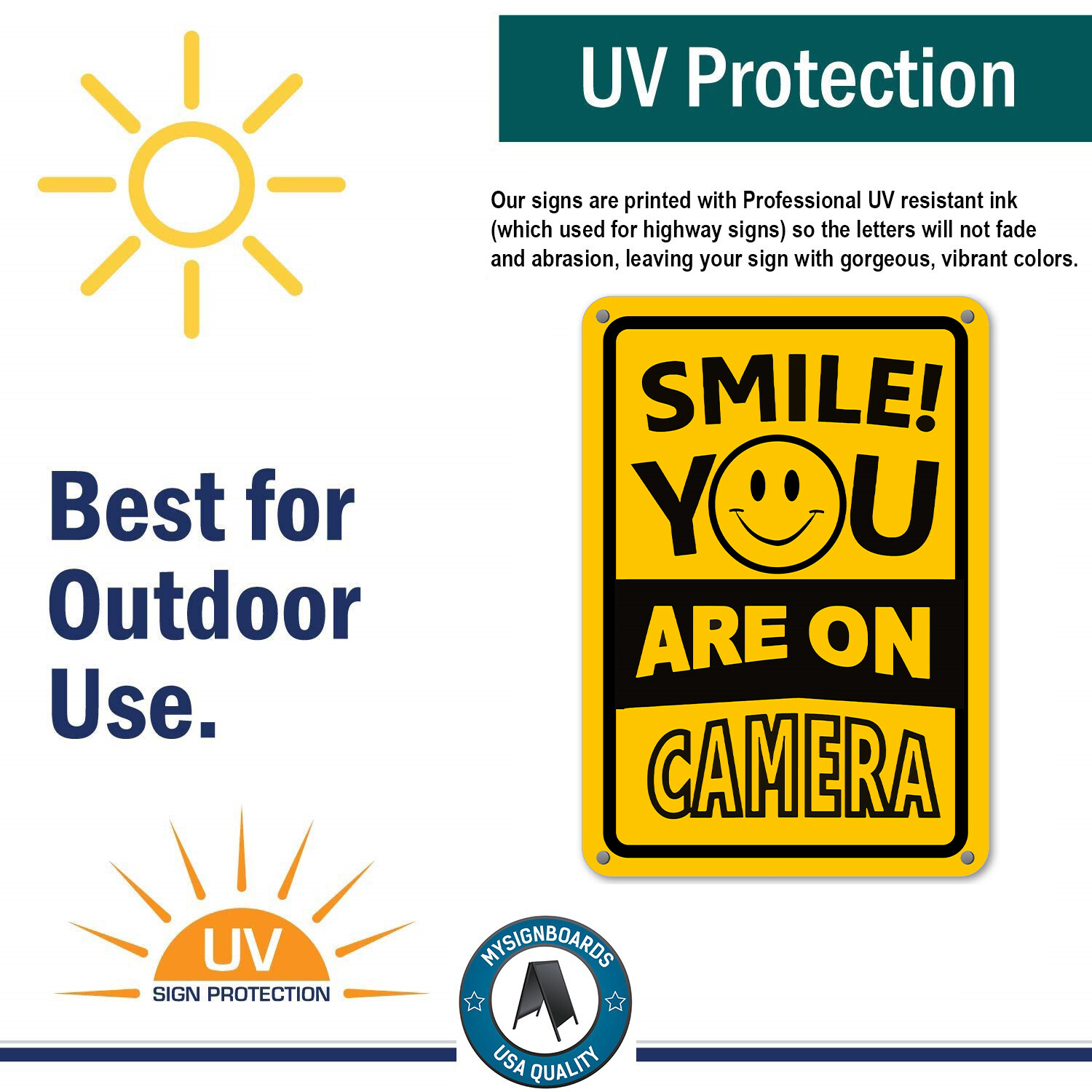 Smile You’re On Camera Sign Home Security Waterproof UV protected CCTV Signs NEW