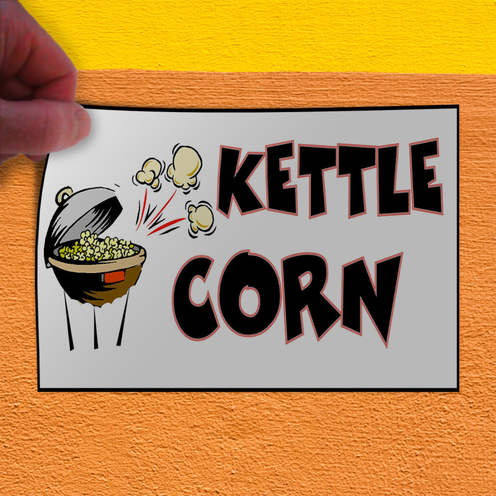 Decal Stickers Kettle Corn Restaurant Food Bar Vinyl Store Sign Label