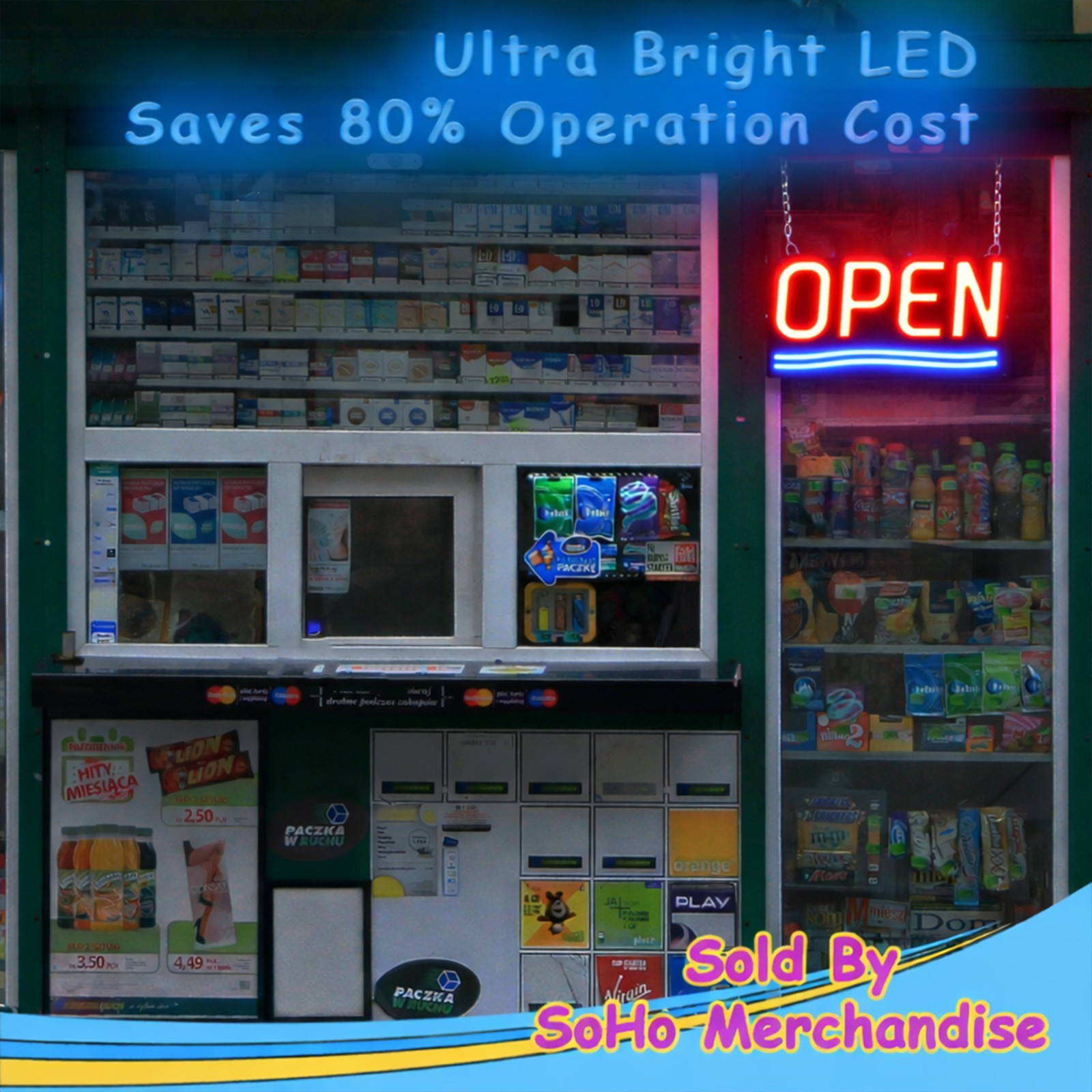 Open Sign LED Neon Ultra Bright Light Business Display for Restaurant Store Shop