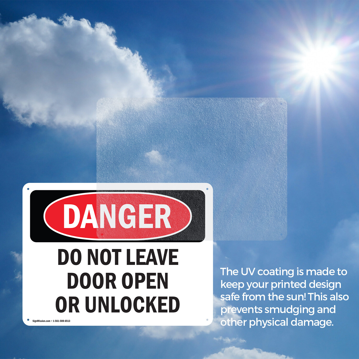 (2 Pack) Do Not Leave Door Open Or Unlocked OSHA Danger Sign Decal Metal Plastic