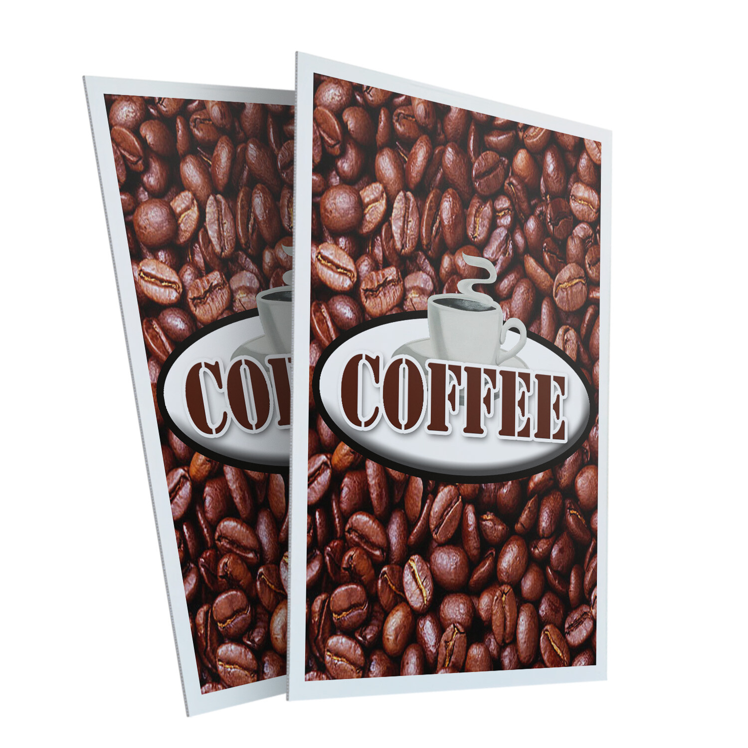 Coffee 24″ x 36″ 2 Pack Of Store Sign Plastic Or Decal