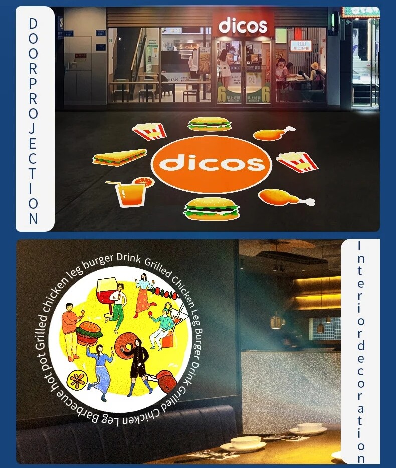 25W-110W Rotate + Static Wateproof LED Logo GOBO Porjector Light Custom Image AD