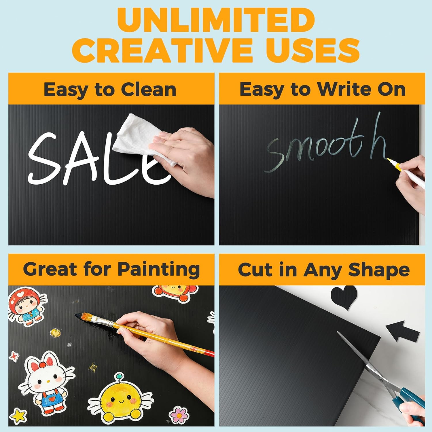 10-Pack Poster Board 24X36 Corrugated Plastic Sheets – 4Mm, Extra Large Waterpro
