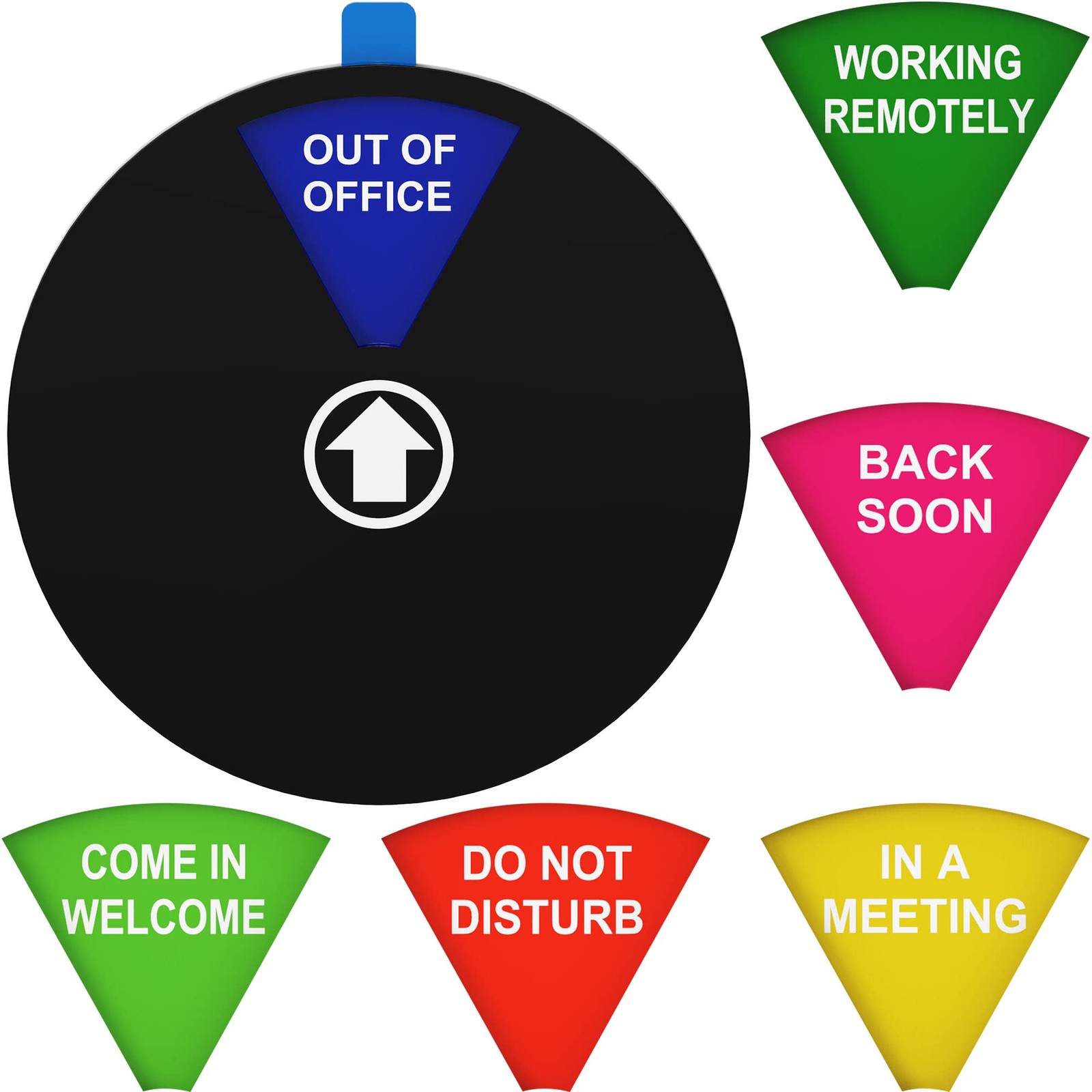 6 Options Office Door Signs, Do Not 6 inch, 6 Options, 6 Inches -Black