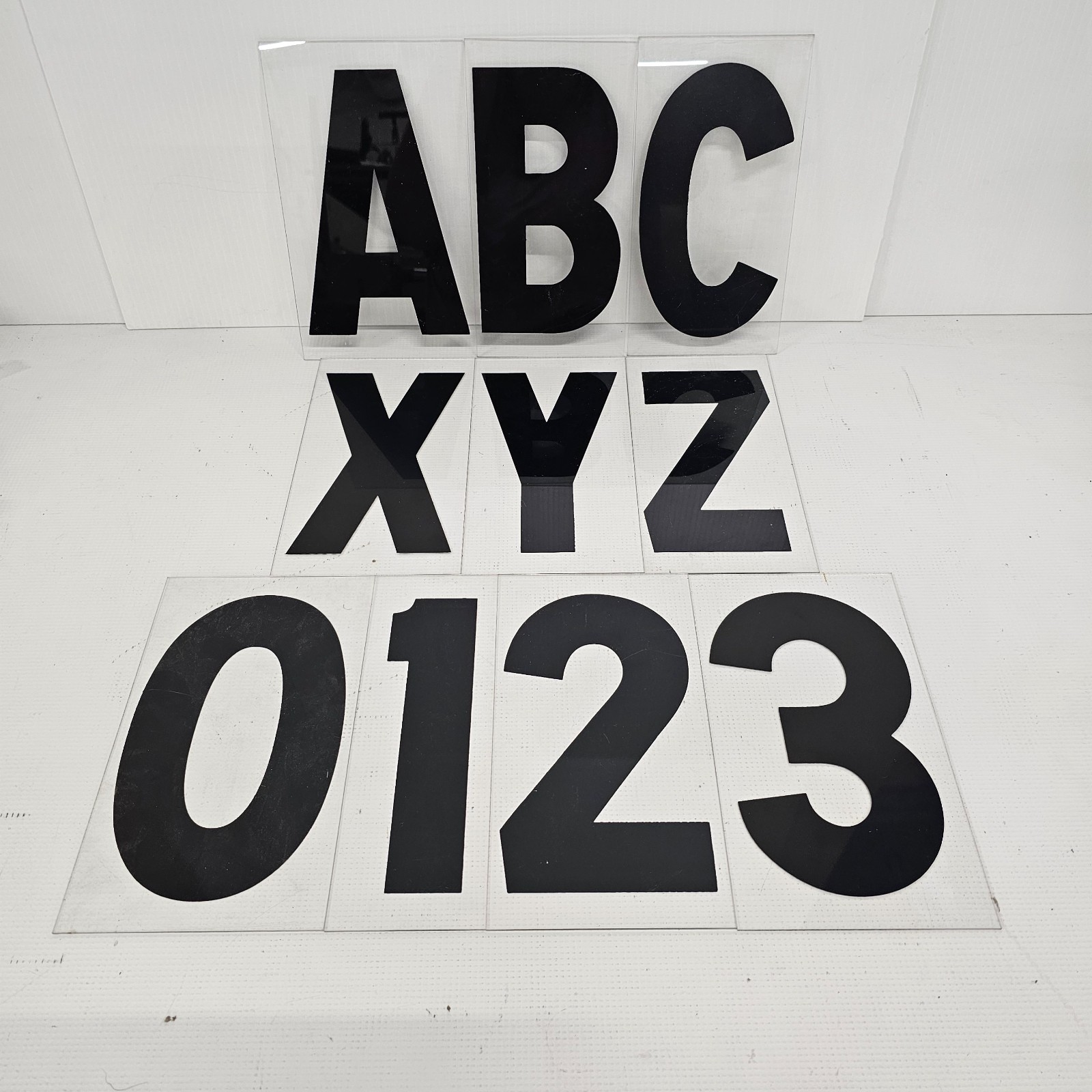 Marquee Letter Set 8.5″ on 9″ Rigid Black Letters Numbers Punctuation 302pc