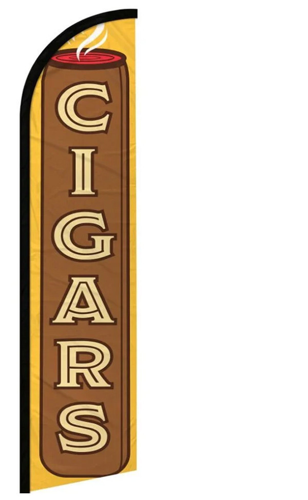 CIGARS Windless Swooper Feather Flag 2.5×11.5 ft Tall Banner Sign yf