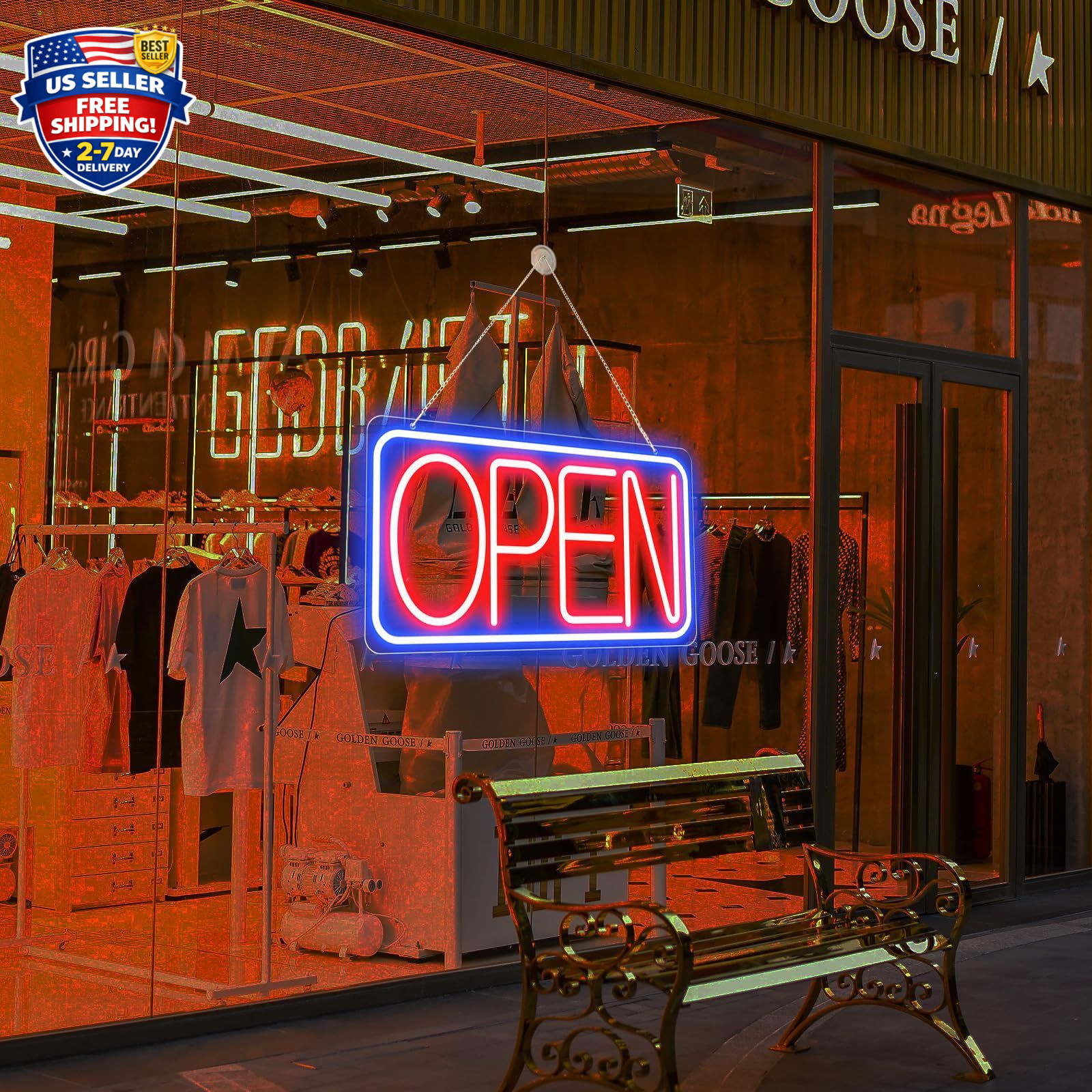16.5″ X 9″ Led Neon Open Signs for Business Ultra Bright Plug In Electric Light
