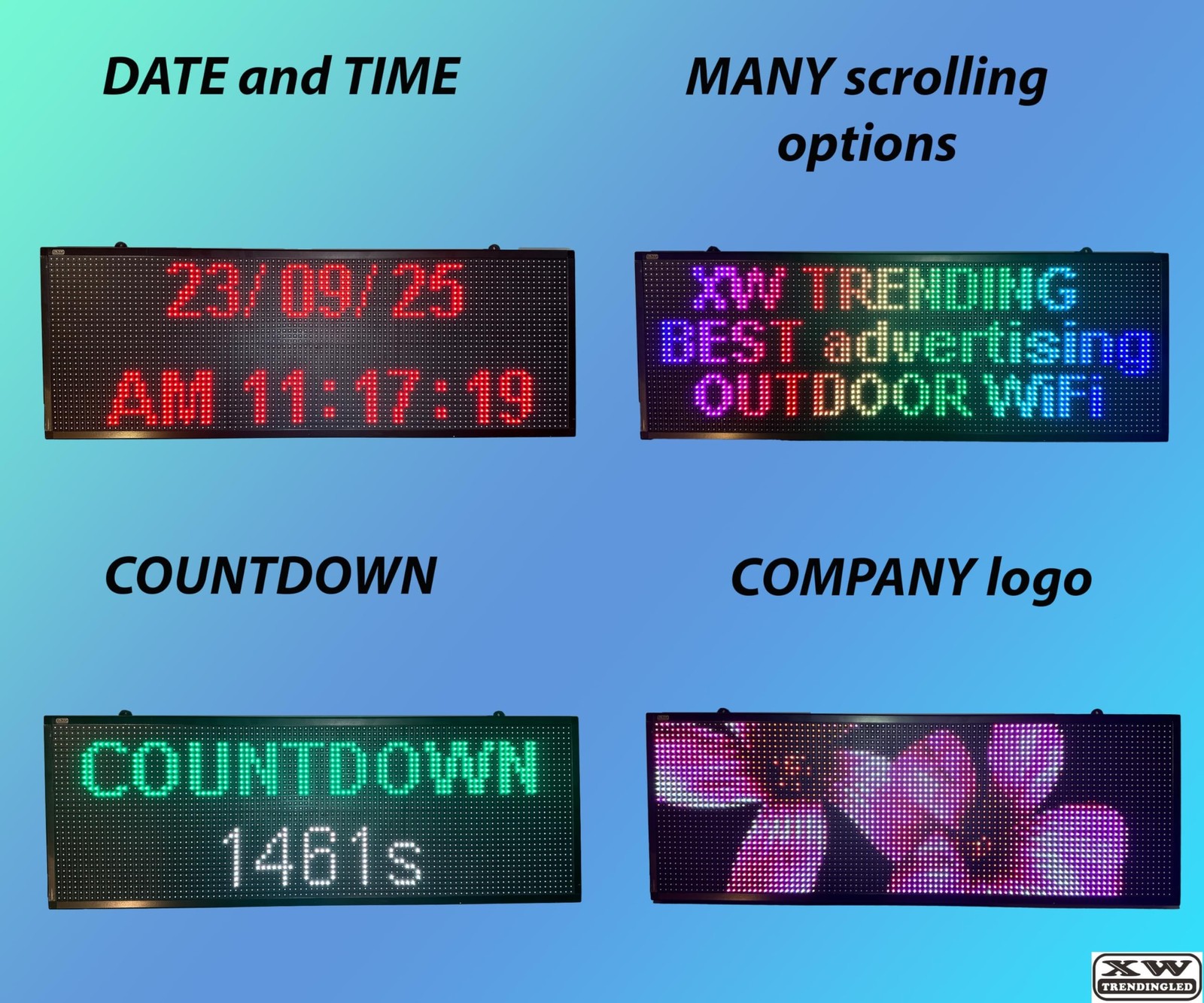 LED sign, scrolling sign 40″ x 14″, WiFi perfect tool for advertising, color …