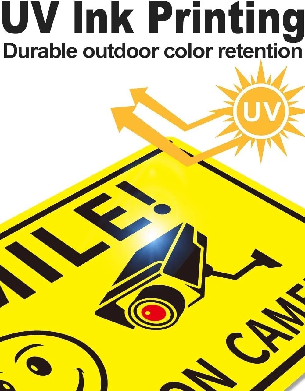 4-Pack Smile You’re On Camera Signs 8″x12″ Rust Free Aluminum Video Surveillance