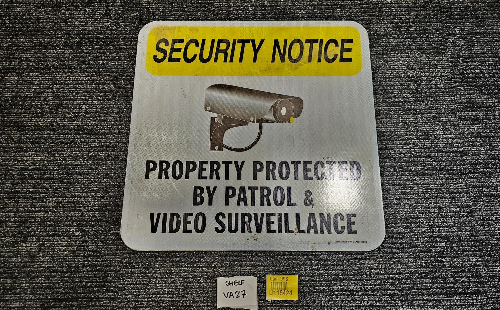 (QTY 2) Peachtree 18″ X 18″ Protected By Video Surveillance Sign, Non-Reflective