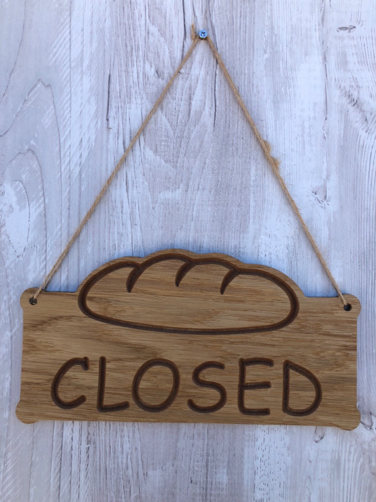 Open Closed double sided sign for bakeries, bread shops, grocery stores