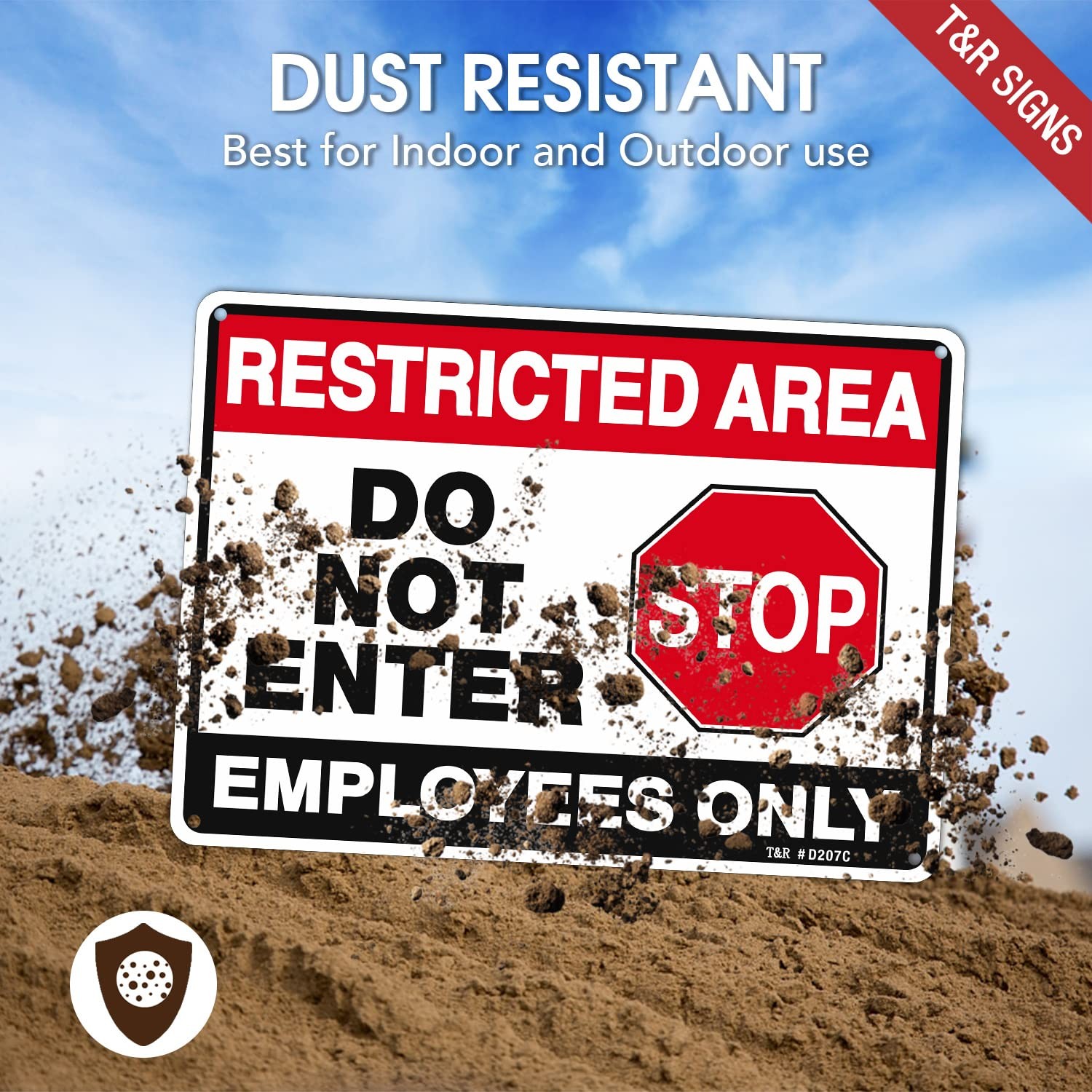 Restricted Area Do Not Enter, Employees Only Sign – 2 Pack – 10 x 7 Inches Ru…