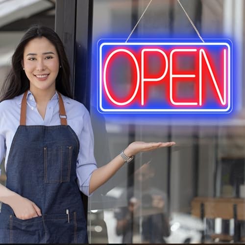 16.5″ X 9″ LED Neon Open Signs for Business -12V/2A Ultra Bright Sign Restaurant
