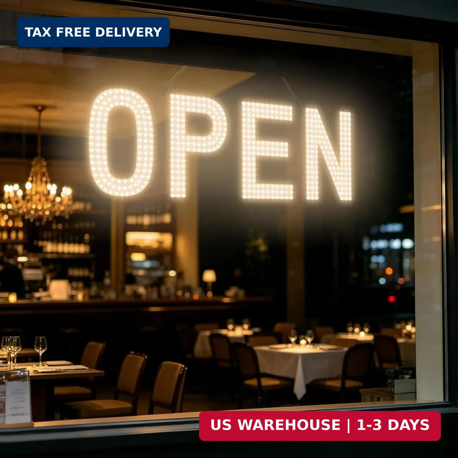 Open Signs for Business, 30″x10″ Big & Bright Open Sign with Remote Control Dimm