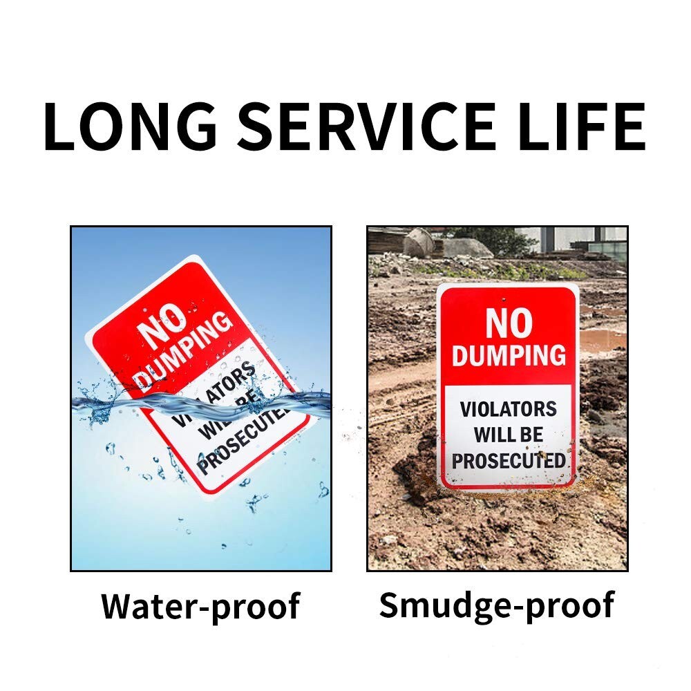 2 Pack No Dumping Sign, 10x 7 .04 Aluminum Sign Rust Free Aluminum-UV Protected