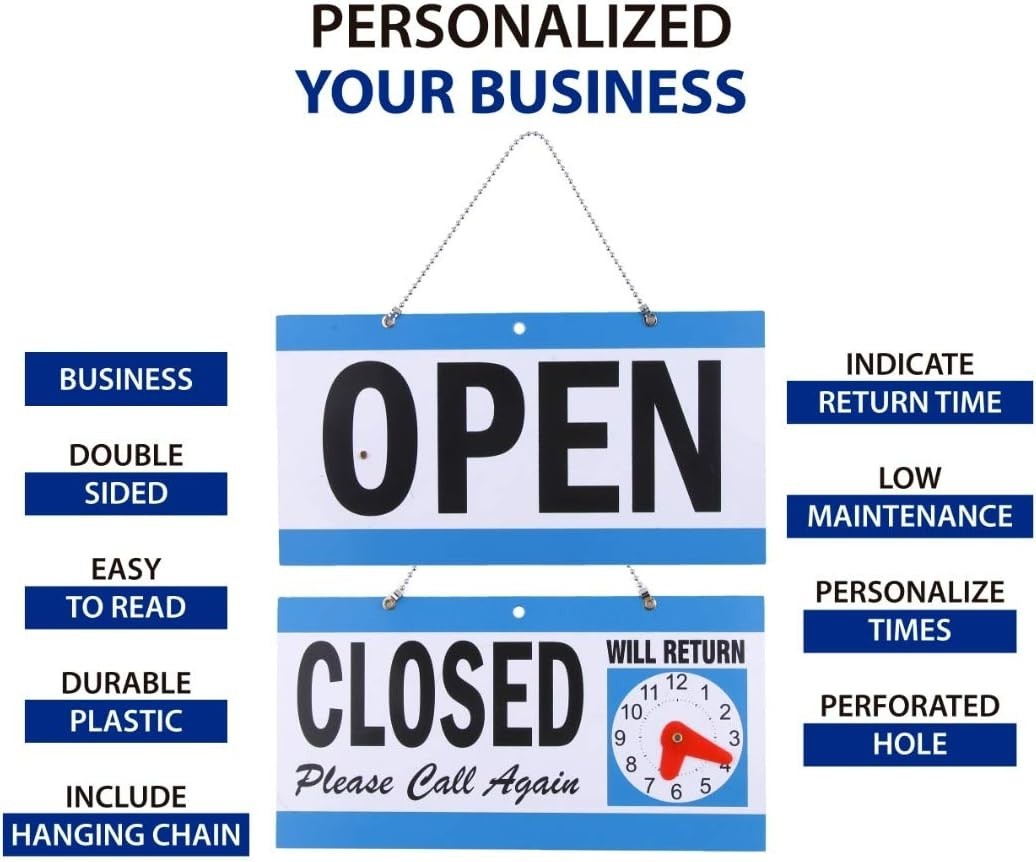 Bright and Customizable Business Hour Signs – Perfect for All Establishments
