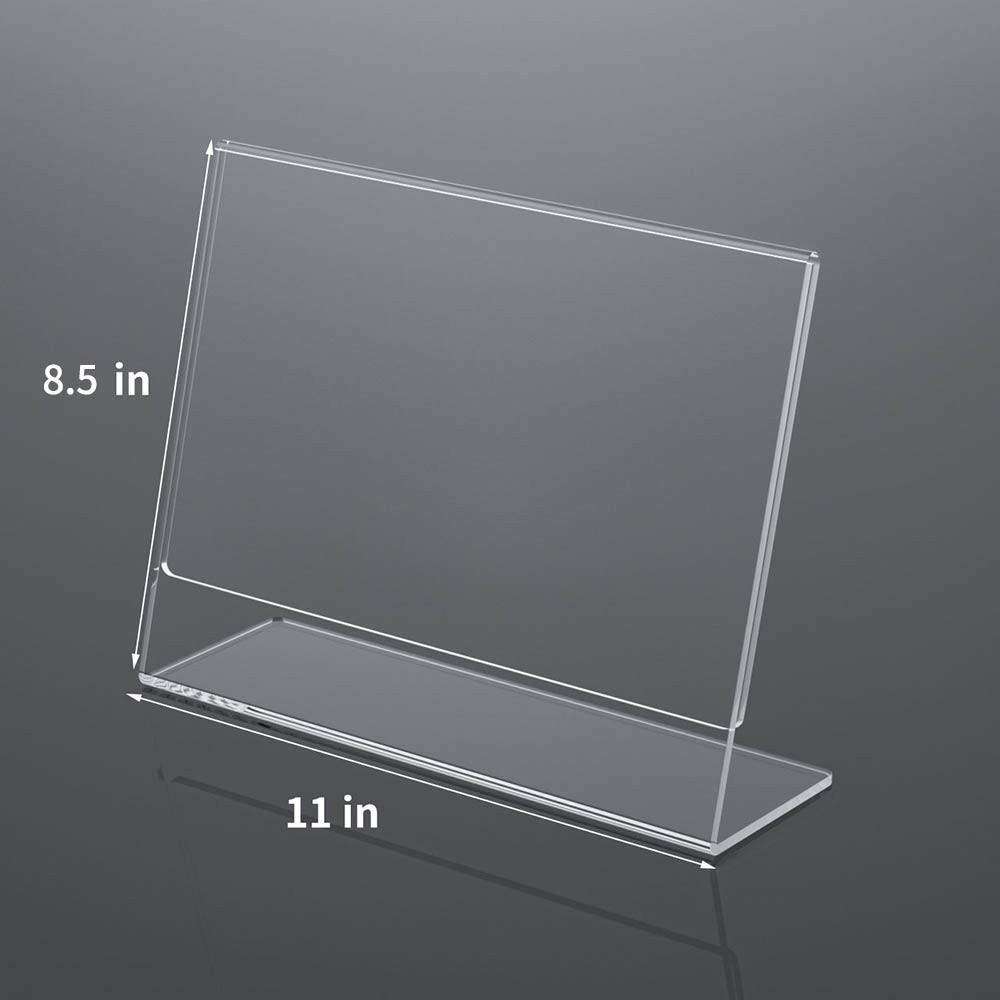 NIUBEE Acrylic Sign Holder 8.5×11 Inches 3 Pack Landscape, 8.5×11″, Clear