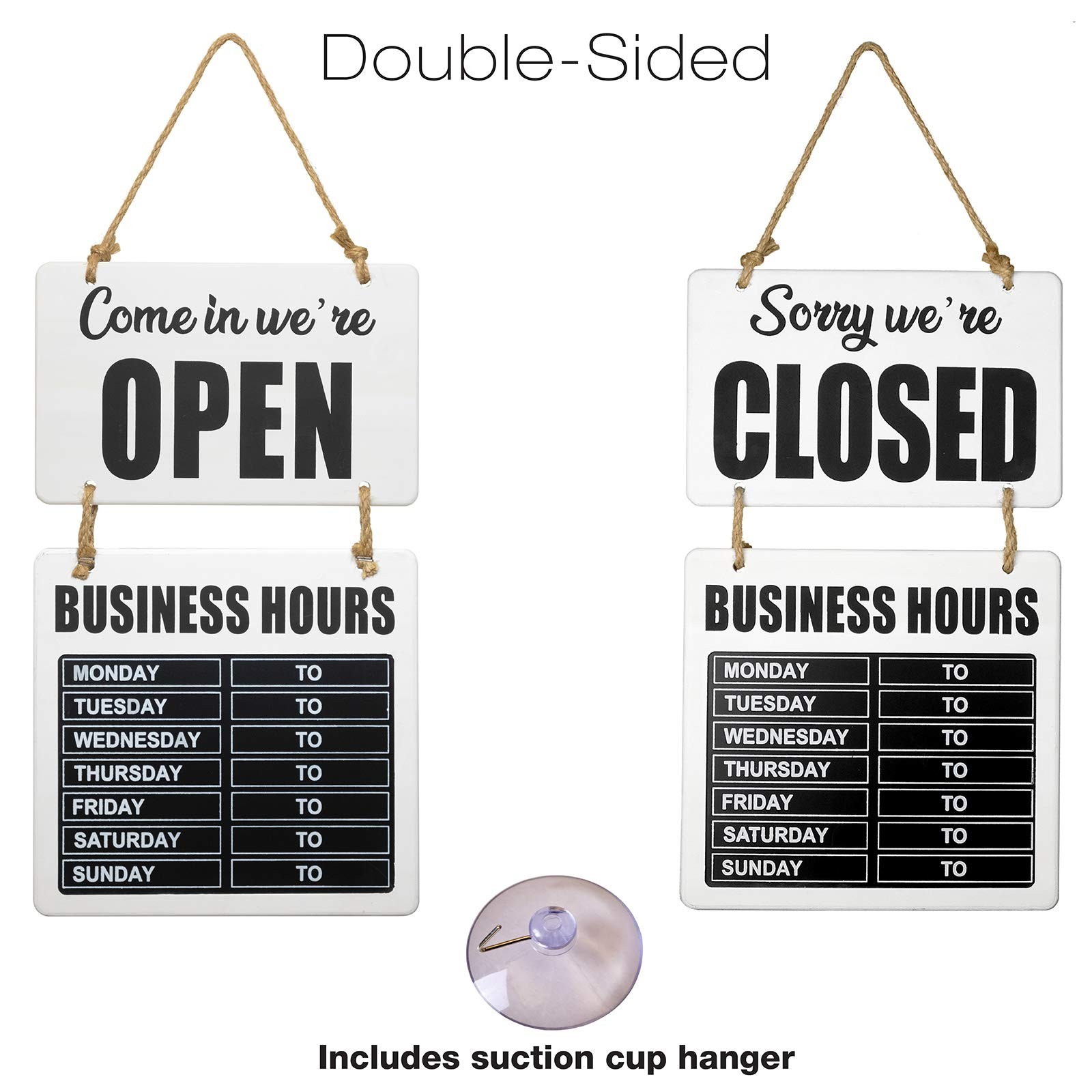 Excello Global Products Business Hours Hanging Chalkboard White Welcome Chalk…