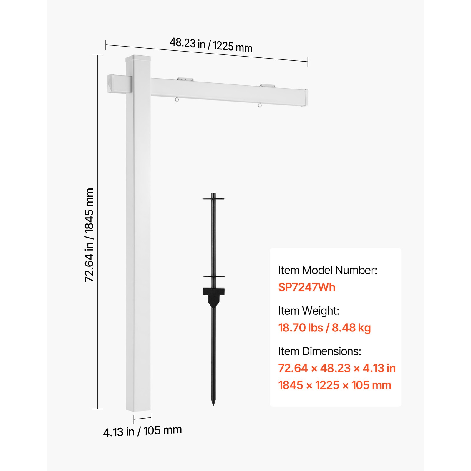 Uimoso 6 ft PVC Real Estate Sign Post for Outdoor Yard Display