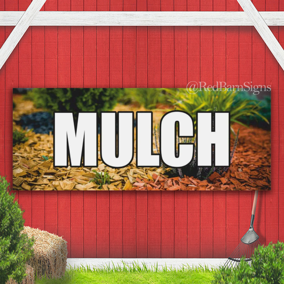 MULCH landscaping sod topsoil compost rock Indoor Outdoor Banner Sign