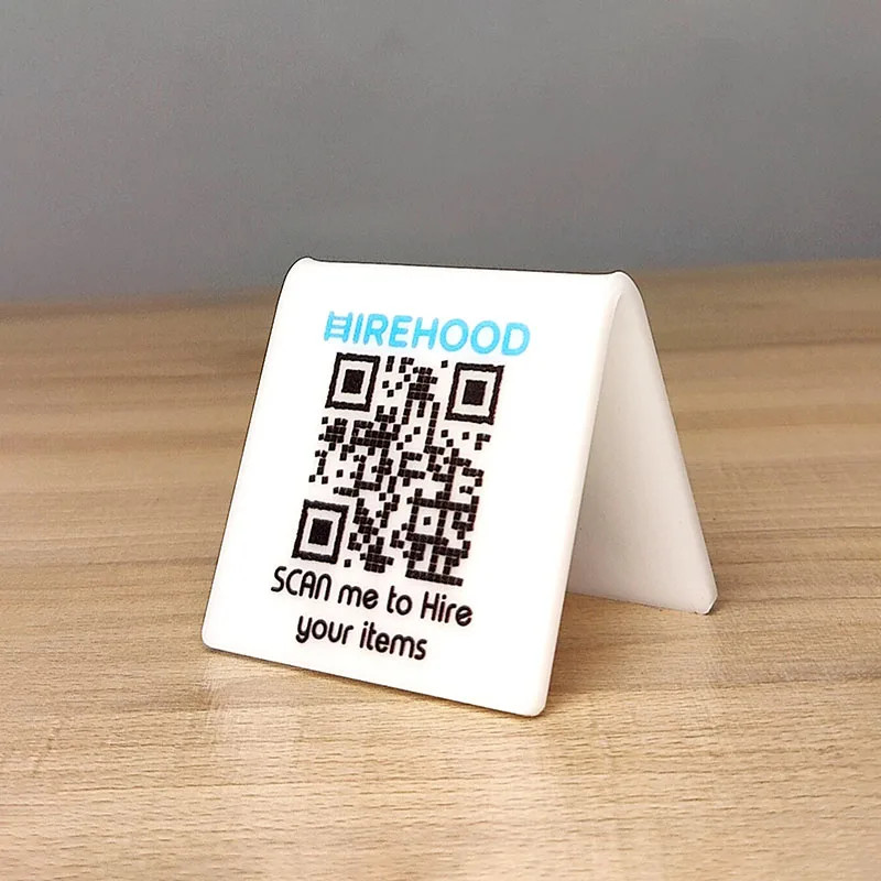 Crylic QR Menu Sign Touchless Menu Stand WiFi Connected QR Freestanding