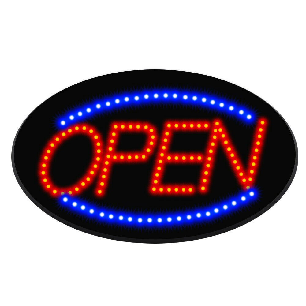 LED Bright Neon Light OPEN Business Signs Animated Motion w/ ON/OFF Store