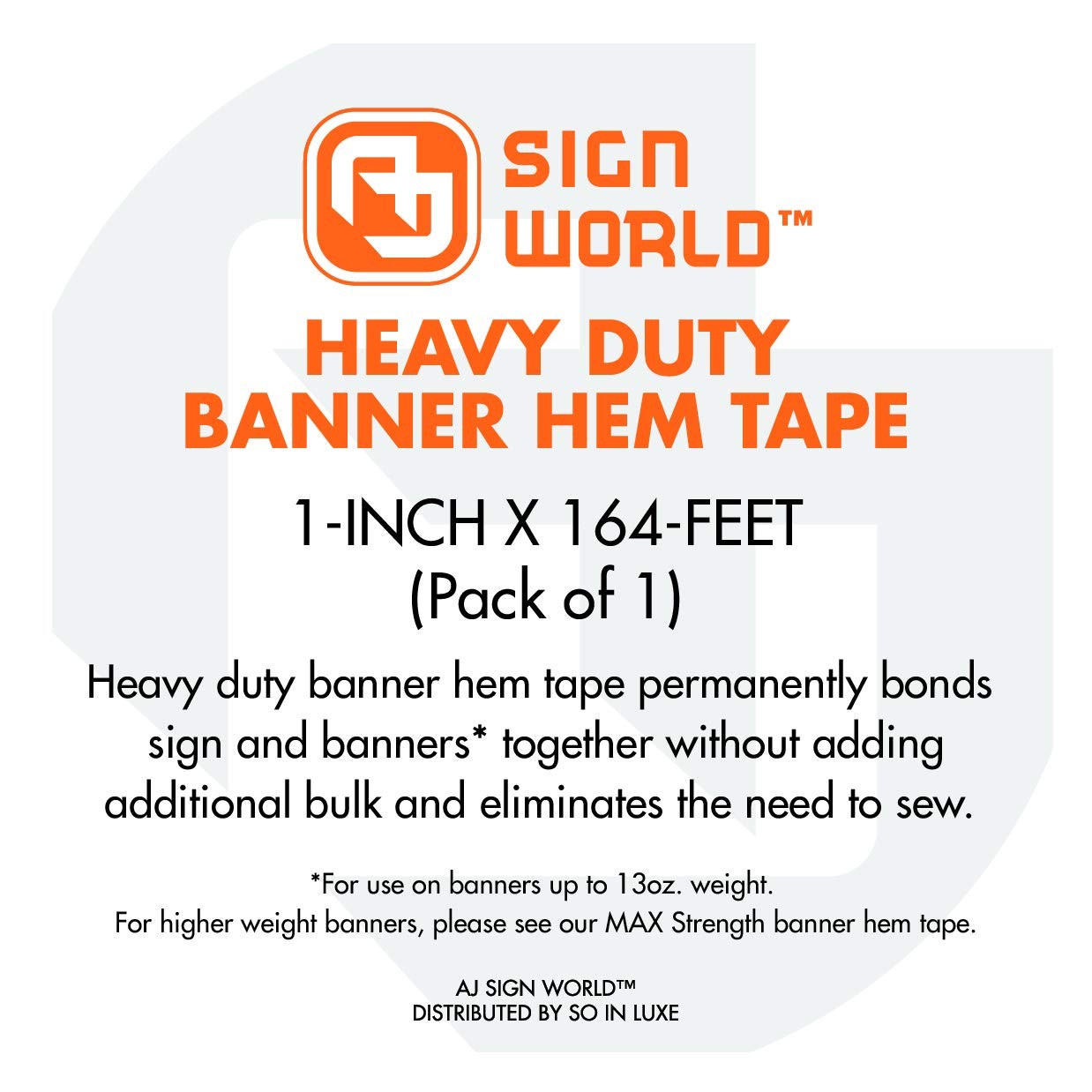 AJ Sign World (1-Pack 1″ Heavy Duty Banner Hem Double Sided Permanent Tape (1…