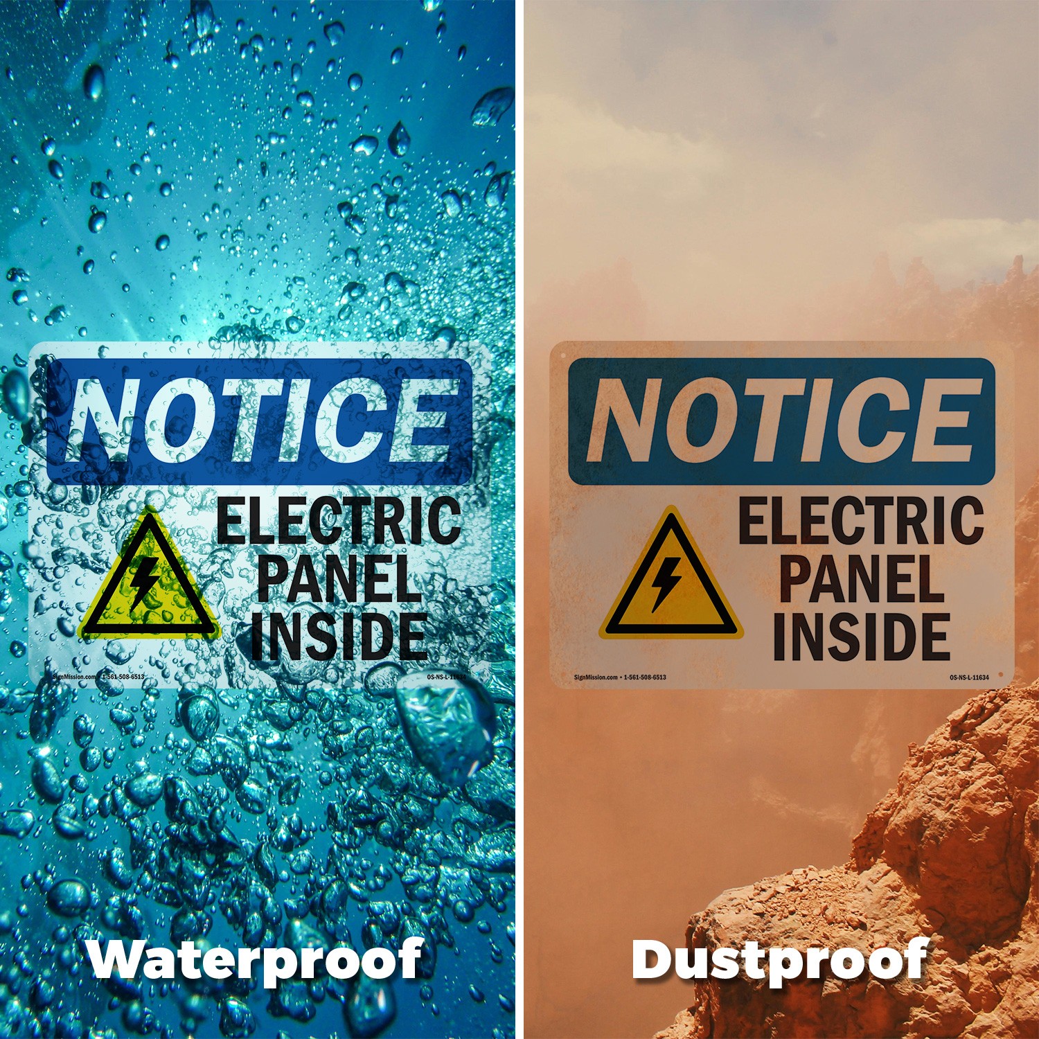 Electric Panel Inside OSHA Notice Sign Metal, Plastic, Or Decal – 5 or 10 Pack