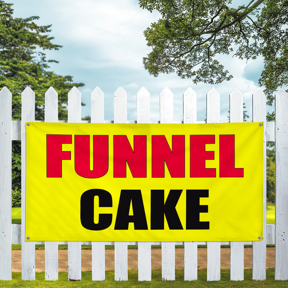 Vinyl Banner Multiple Sizes Funnel Cake Food Fair Promotion Business Outdoor