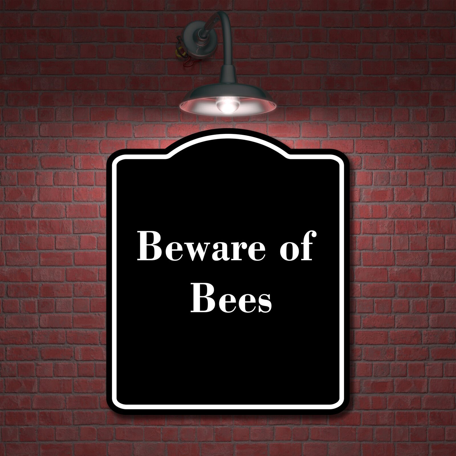 Beware of Bees BLACK Aluminum Composite Sign