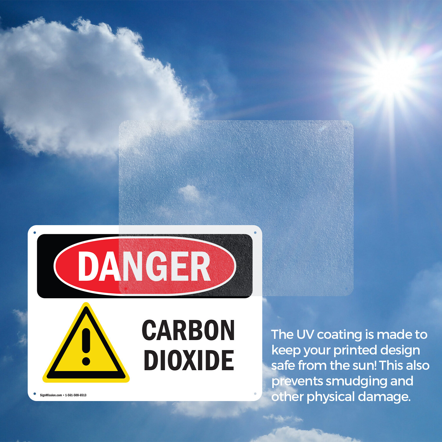 (2 Pack) Carbon Dioxide OSHA Danger Sign Decal Metal Plastic