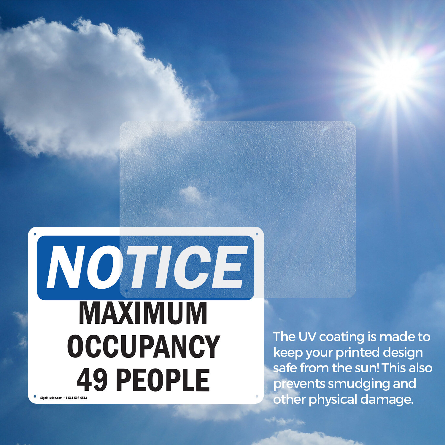 (2 Pack) Maximum Occupancy 49 People OSHA Notice Sign Decal Metal Plastic