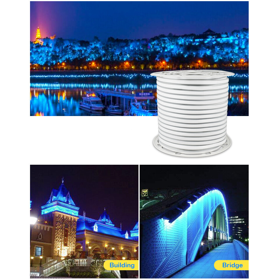 Ice Blue 110V LED Neon Light Strip Lamp For Home Garden Wedding Party DIY Decor