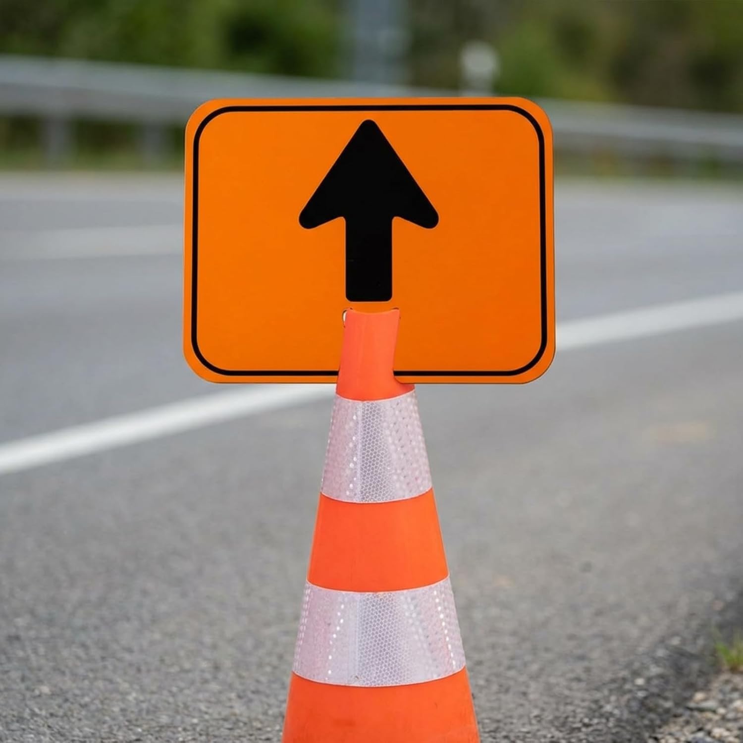6 Pcs Traffic Arrow Orange Detour Signs, Road Cone Top Directional Left Right…
