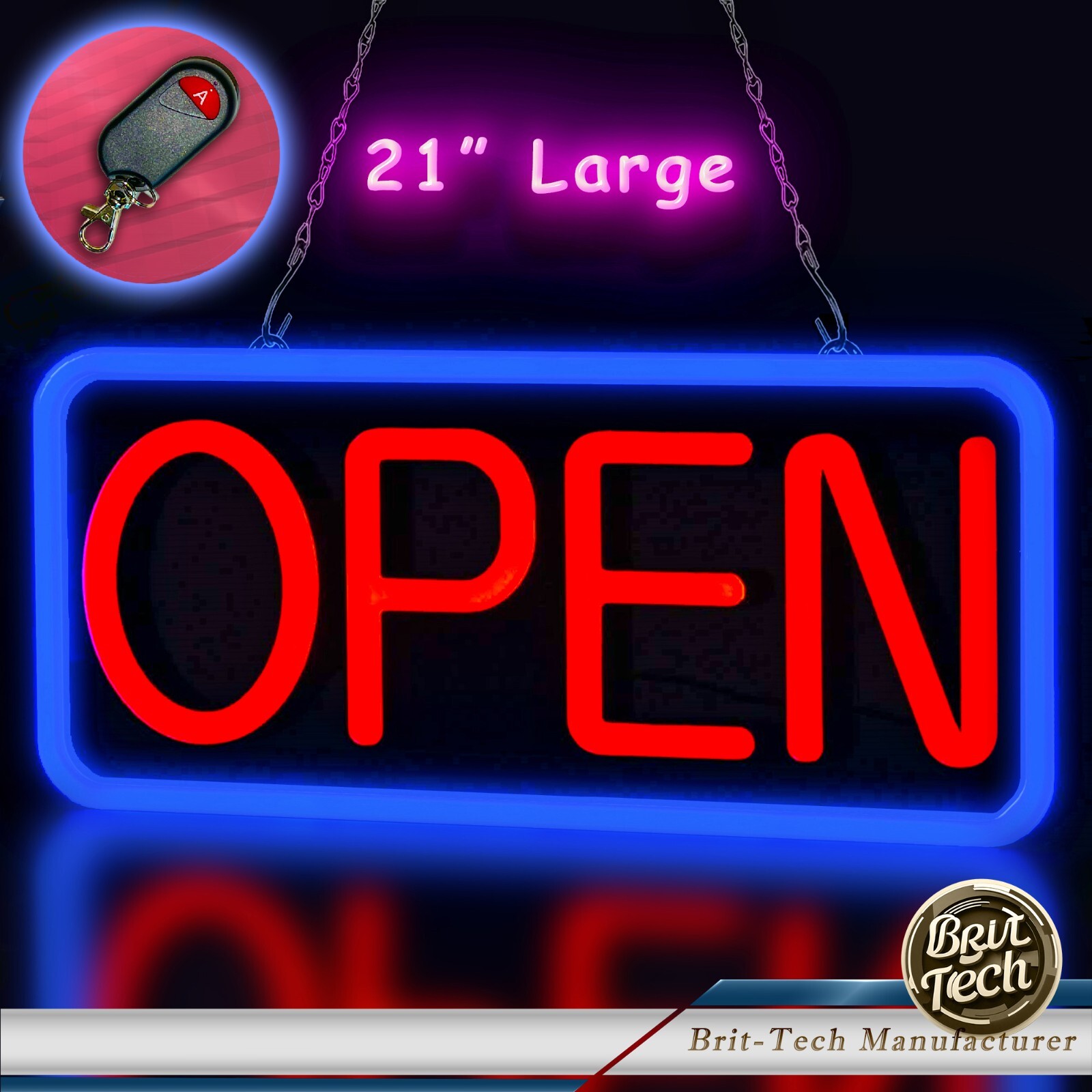 Large LED Open Sign 21″ Neon Light Bright for Restaurant Bar Store Shop Business