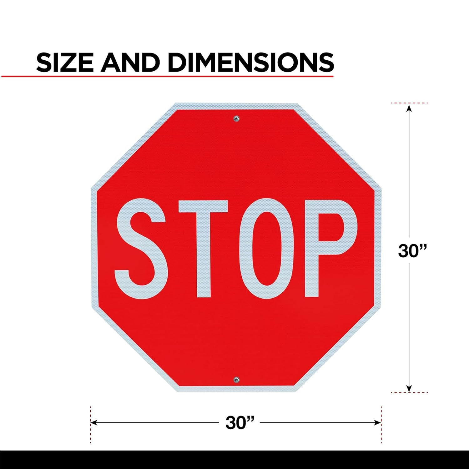 2 Pack 30″X30″ Stop Sign by – High Intensity Prismatic Aluminum – UV Protected