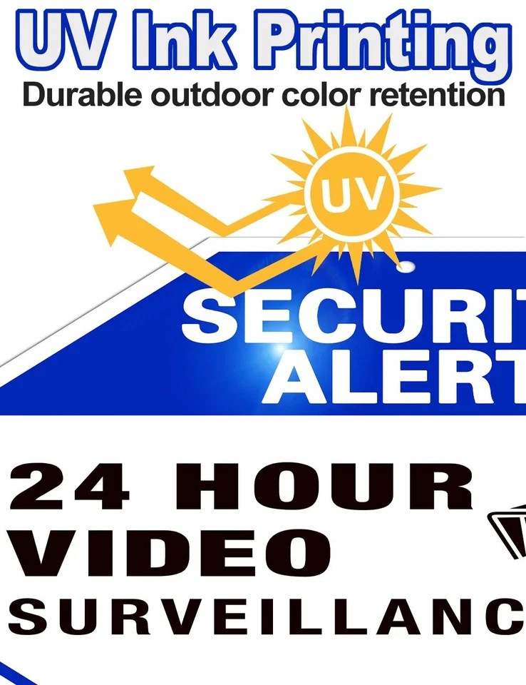 Video surveillance sign, 4-pack security camera signs, reflective