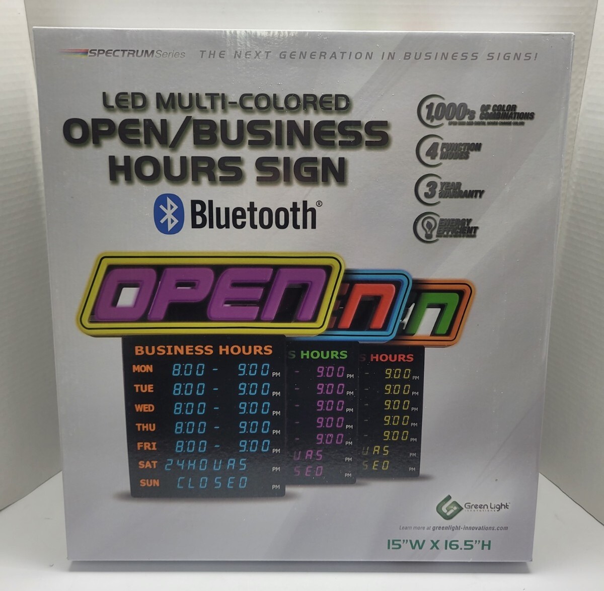 GLI Led Open Sign with Business Hours, Stand Out with 1000’s Color Combos