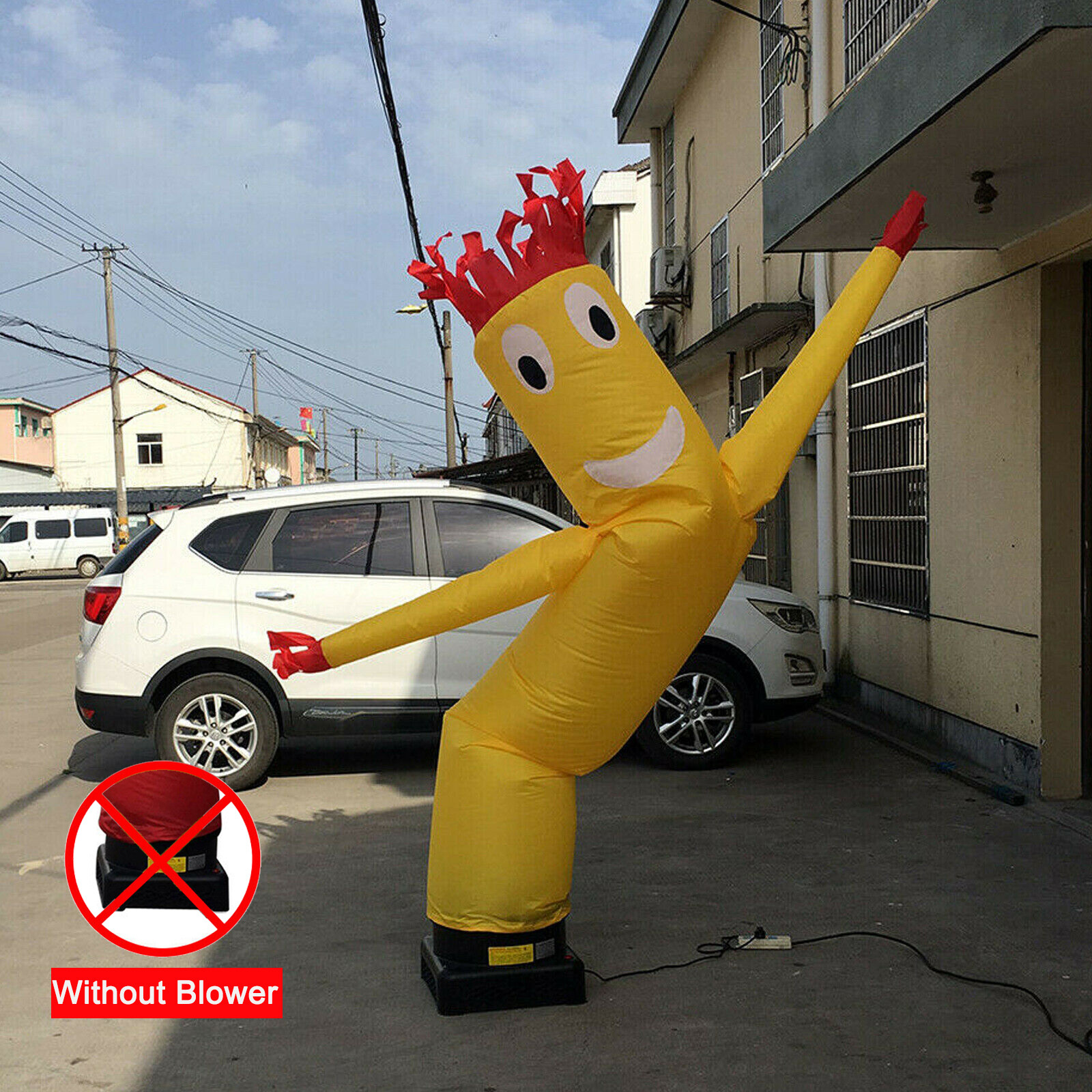 10FT Inflatable Tube Yellow Wind Dancer Air Puppet Sky Wavy Man For Shop/Mall